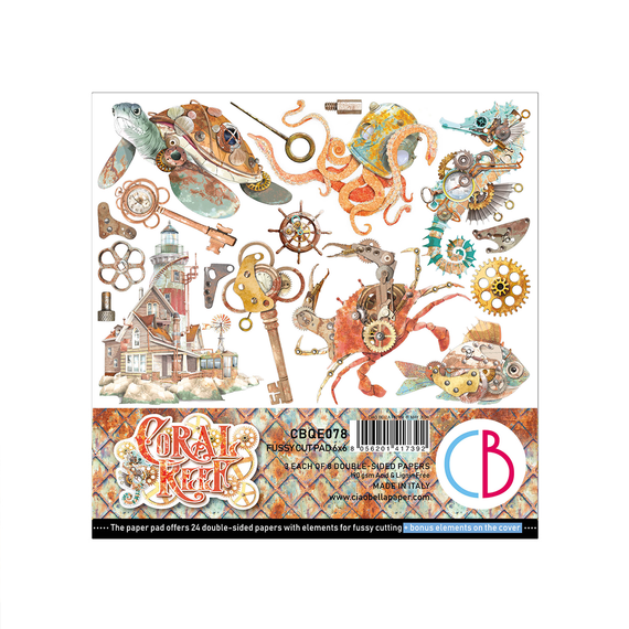 Zestaw papierów do scrapbookingu 15x15cm - Ciao Bella - Coral Reef