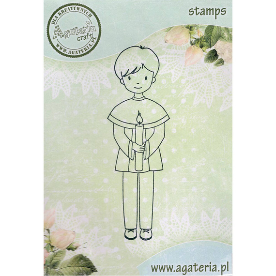 Stempel polimerowy - chłopiec ze świeczką - Agateria