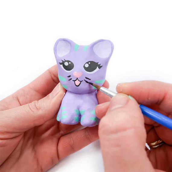 Zestaw kreatywny z gliną samoutwardzalną - miś i zwierzaki - farbki, narzędzia, pędzelki