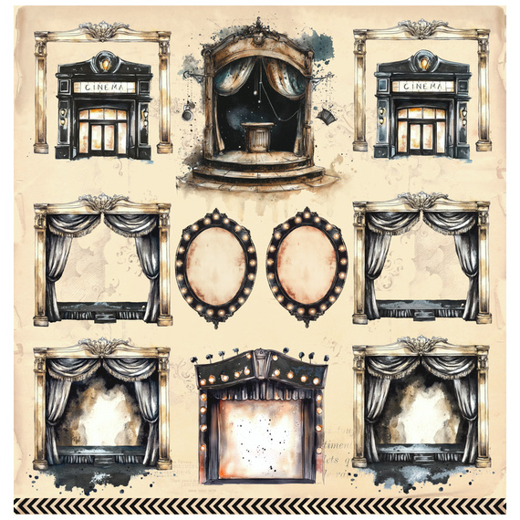 Papier do scrapbookingu 30x30 - UHK Gallery - Show Time - Dialoque