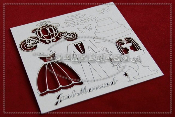 Tekturka Just Married zestaw Scrapiniec