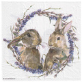 Serwetka 33x33cm - Rabbit Wreath króliczki wianek