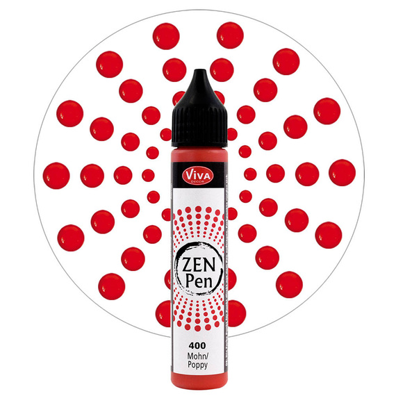 Farba z aplikatorem do robienia kropek Zen Pen - Viva Decor - Makowy czerwony