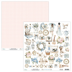 Papier z elementami do scrapbookingu 30x30 - Mintay - Cottage Heart