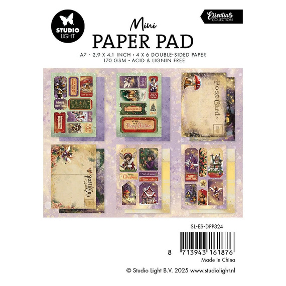 Zestaw papierów z elementami do scrapbookingu A7 - Fairy Christmas