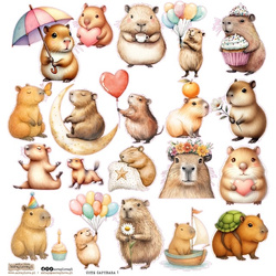 Naklejki papierowe - ScrapLove - Sweet Capybara - Słodka Kapibara 1