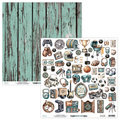 Papier z emementami do scrapbookingu 30x30 - Mintay - Man Cave