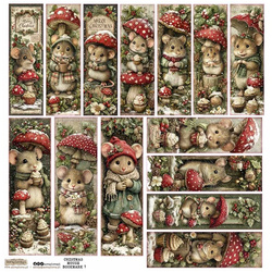 Naklejki papierowe - ScrapLove - Christmas Mouse Bookmark 1 - Świąteczne mysie zakładki
