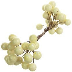 Jarzębina dekoracyjna kremowa na druciku - 1 gałązka