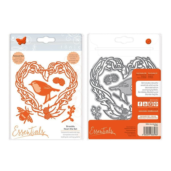 Wykrojnik - Tonic Studios - Bramble Heart serce ptak jeżyna