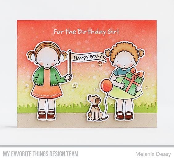 Stempel - My Favorite Things - For the Birthday Girl dziewczynka z prezentem