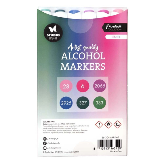 Markery alkoholowe dwustronne Disco Essentials nr 40 - Studio Light - 6 szt.