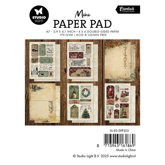 Zestaw papierów z elementami do scrapbookingu A7 - Happy Holidays