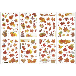 Naklejki foliowe - Liście, grzyby, wiewiórki