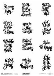 Papier do scrapbookingu A4 - napisy