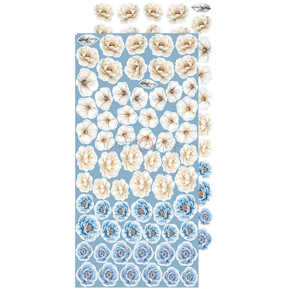 Something Blue zestaw dodatków do scrapbookingu - Craft o'clock - Flowers