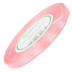 Wstążka satynowa różowa 6mm - 32mb