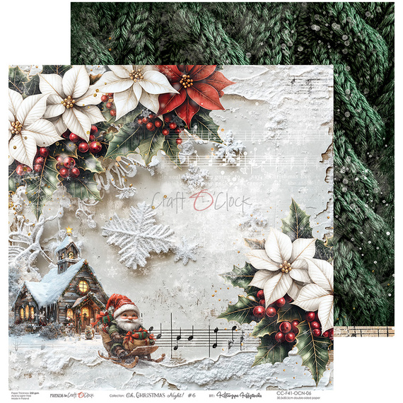 Zestaw papierów do scrapbookingu 30x30 - Craft o'clock - Oh Christmas Night