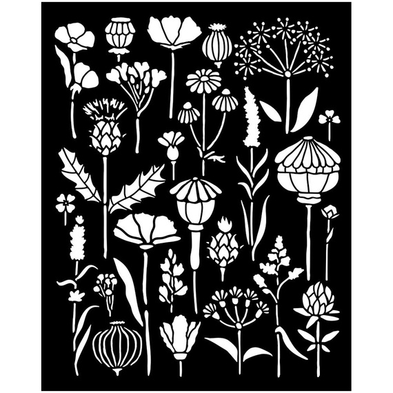 Szablon mix media 3D 20x25cm - Herbarium Silvae herbarium - Stamperia