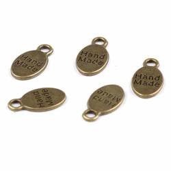 Zawieszka metalowa Handmade mosiądz 8x15mm - 5 szt