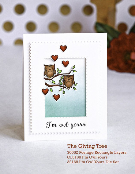 Wykrojnik + stempel - Memory Box - I'm Owl Yours - sowa krasnoludek