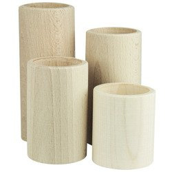 Świeczniki drewniane okrągłe 4 sztuki