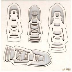 Tekturka Christmas by the fire - 3D lanterns 03 - latarenki 03 3D - Scrapiniec