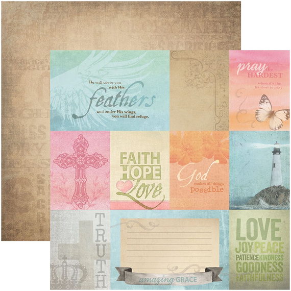 Papier do scrapbookingu 30x30 - Paper House - Faith wiara