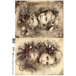 Papier ryżowy A4 - Scraplove - Christmas in sepia 2 - Święta w sepii