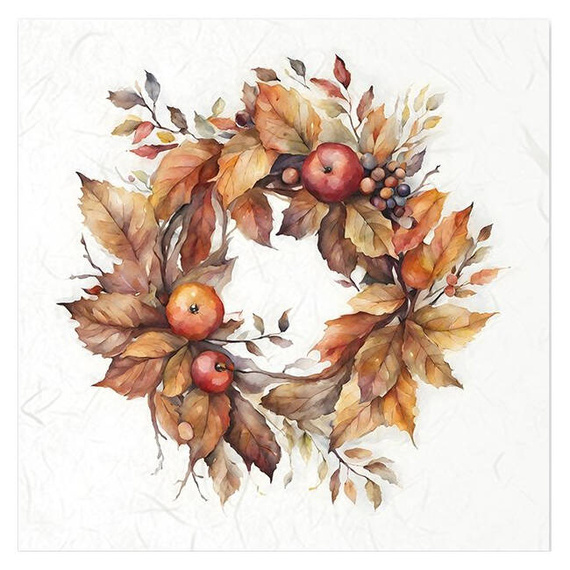 Zestaw papierów ryżowych - jesienne wiasnki szyszki jarzębina - RSM151 - Itd Collection