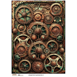 Papier ryżowy A4 - Scraplove - Steampunk Tło - Steampunk Background 3