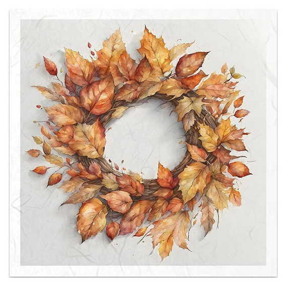 Zestaw papierów ryżowych - jesienne wiasnki szyszki jarzębina - RSM151 - Itd Collection