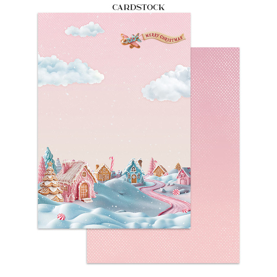 Zestaw papierów, naklejek i elementów Junk Journal - Candy Christmas - Stamperia