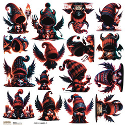 Naklejki papierowe - ScrapLove - Cute Devil 1 diabełki