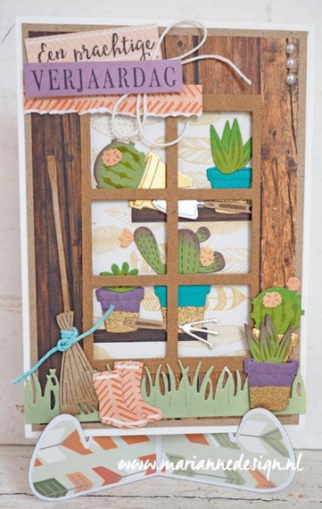 Wykrojnik - Marianne Design - Boots Buxes - roślina doniczka i kalosze