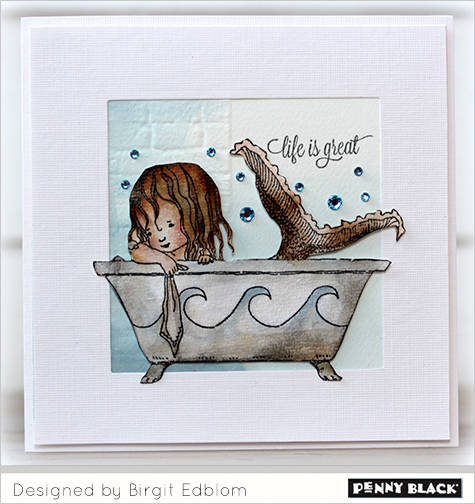 Stempel - Penny Black - Mermaid bath syrenka w wannie