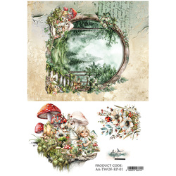 Papier ryżowy do decoupage A4 - Alchemy of Art - wróżki, muchomory