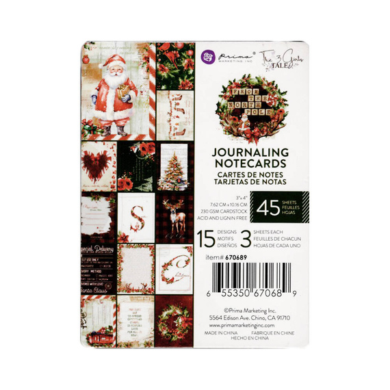 Journaling Notecards 7,5x10 cm - Prima - From the North Pole