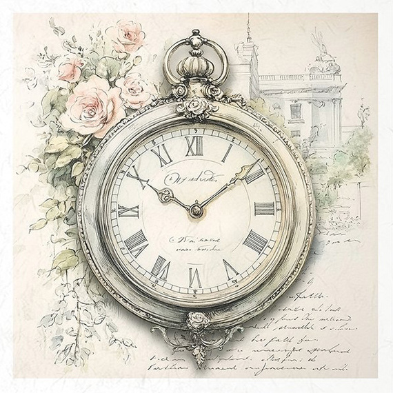 Zestaw papierów ryżowych - zegary - RSM167 - Itd Collection