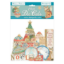 Kształty na folii Clear Die Cuts  - Stamperia - Christmas Patchwork