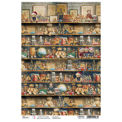 Papier ryżowy do decoupage A4 - Ciao Bella - Toy Shop Make a Gift
