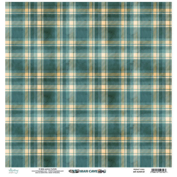 Papier do scrapbookingu 30x30 - Mintay - Man Cave 01
