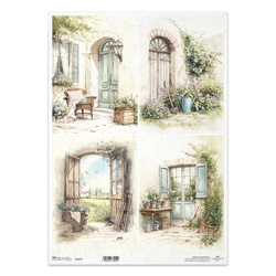 Papier ryżowy do decoupage A3 - wiejskie widoczki - R1417L - Itd Collection