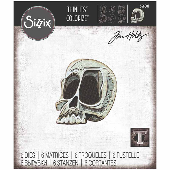 Wykrojnik Sizzix Thinlits - Spencer Colorize by Tim Holtz czaszka
