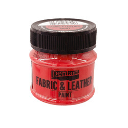 Farba do tkanin i skór - fabric & leather paint - czerwona / red 50ml - Pentart