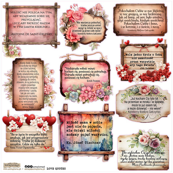 Naklejki - ScrapLove - Love Quotes / Cytaty Miłosne