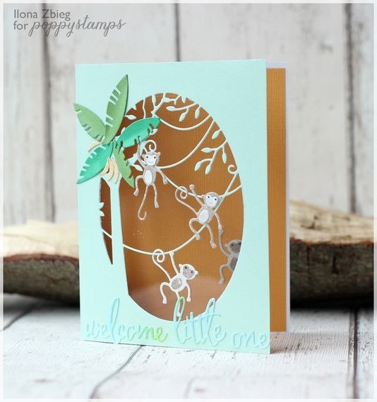 Wykrojnik - Poppystamps - Bananas and Palms - banany i liście palmowe