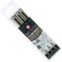 Zestaw cienkopisów Pigma Micron - czarne - 3szt