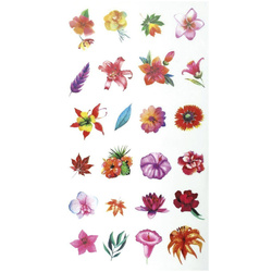 Naklejki foliowe kwiaty mix 24szt