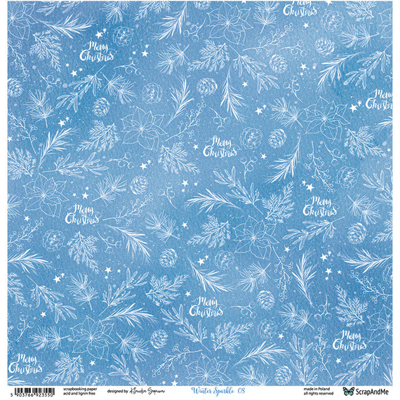 Papier do scrapbookingu 30x30 - ScrapAndMe - Winter Sparkle 07/08
